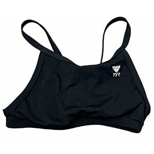 TYR Sports Bra Low Impact Y Back Crossback Racerback‎ Lined No Pads Black Small